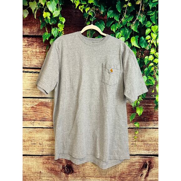 Carhartt Short Sleeve Original Loose Fit Pocket T-Shirt Tee Grey Men XL TALL EUC - Picture 1 of 4